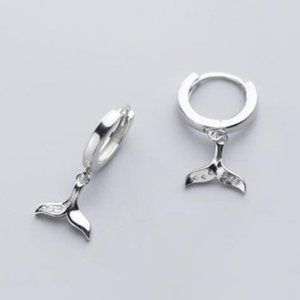 *925 Sterling Silver Mermaid Tail Hoop Earrings